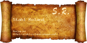 Stahl Roland névjegykártya