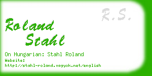 roland stahl business card